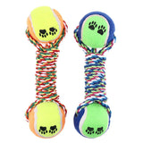 Dumbbell Rope Tennis Balls - DogCore.com