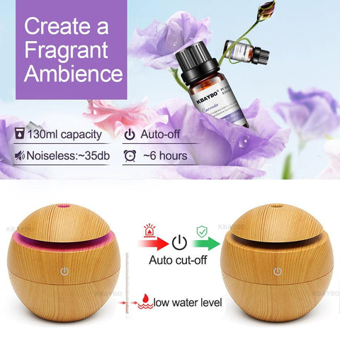 Eden Essential Oil Diffuser Ultrasonic Cool Mist Humidifier Air Purifier 7 Color LED Lights. - DogCore.com