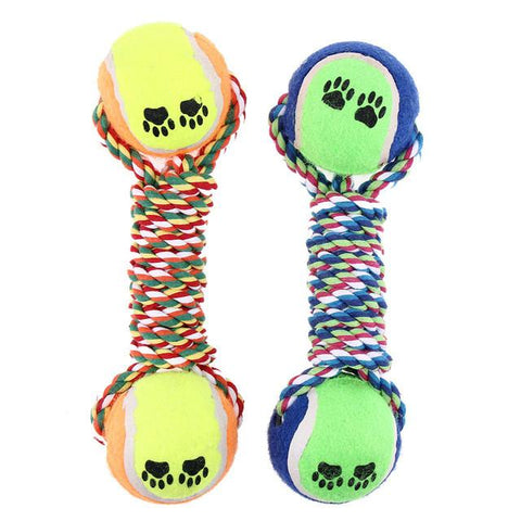 Dumbbell Rope Tennis Balls - DogCore.com
