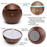 Eden Essential Oil Diffuser Ultrasonic Cool Mist Humidifier Air Purifier 7 Color LED Lights. - DogCore.com
